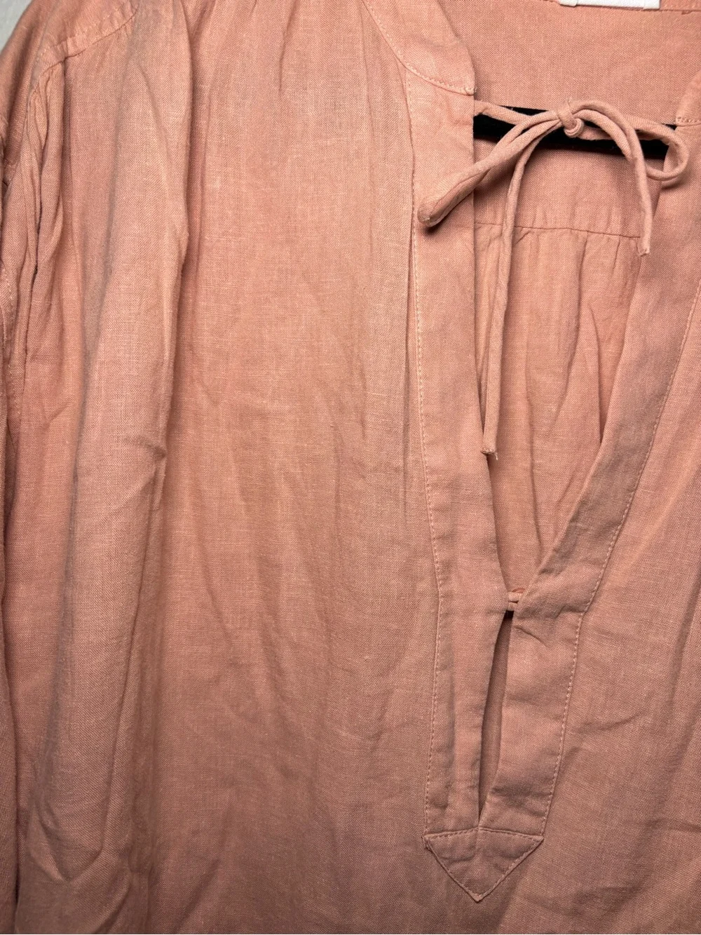 Wilfred Free Lightweight Peach Long-Sleeve Pullover Shirt